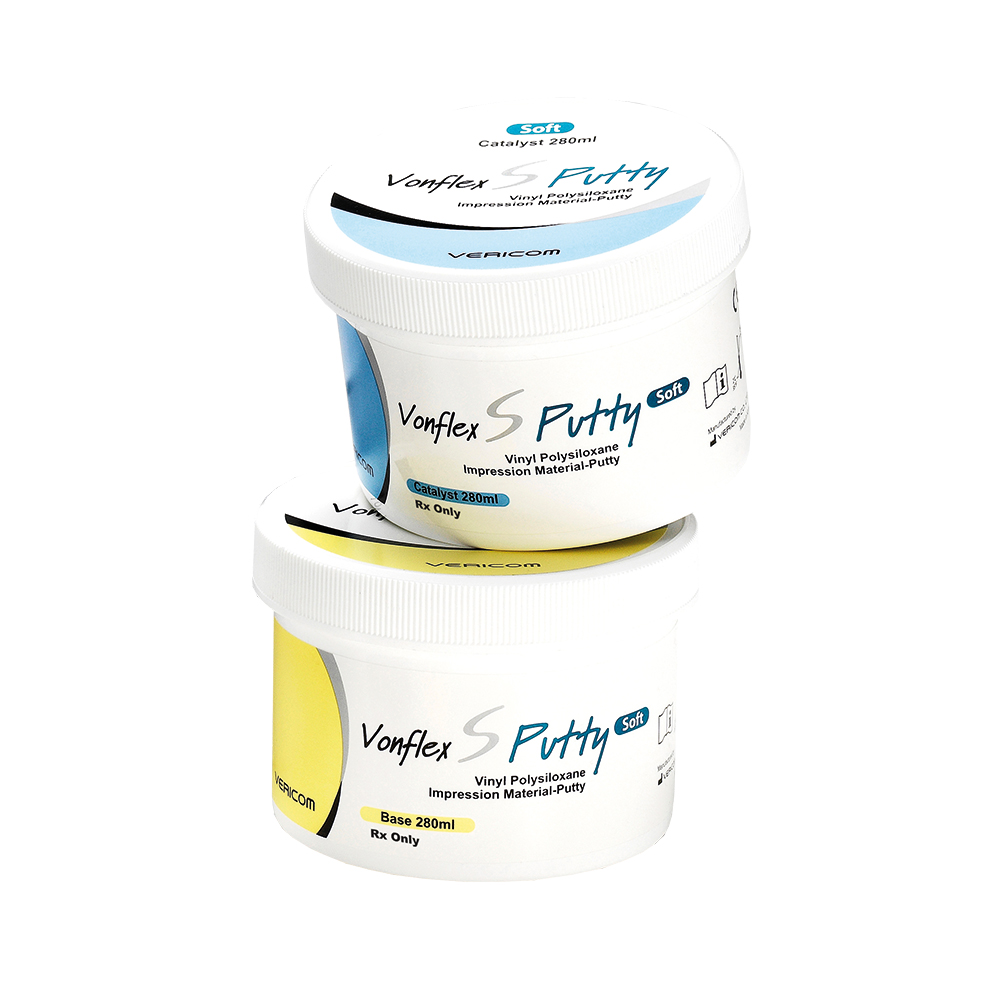 Silicona pesada por adición Vonflex S Putty x 560ml/800g. (Base x 280ml + Catal. x 280ml). VERICOM