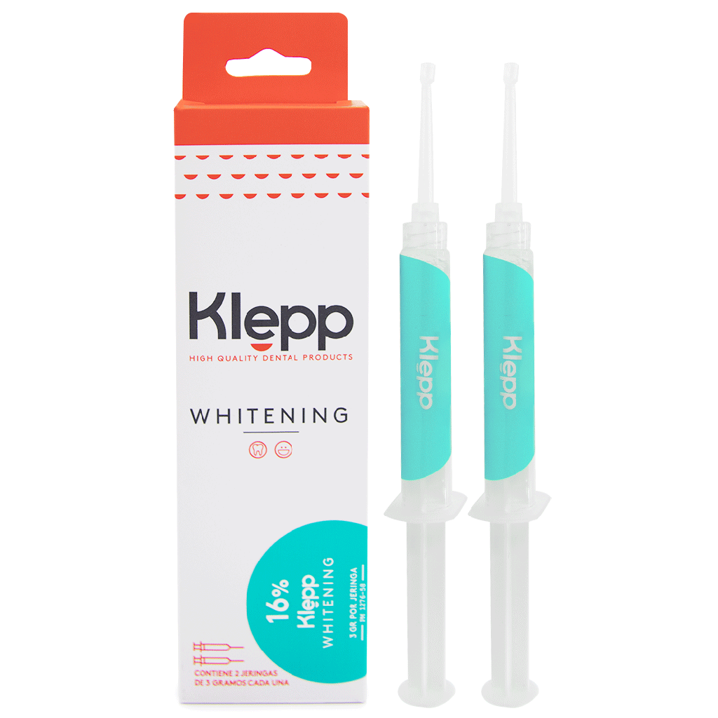 Blanqueamiento WHITENING al 16%, uso ambulatorio, 2 jer. x 3cc. KLEPP