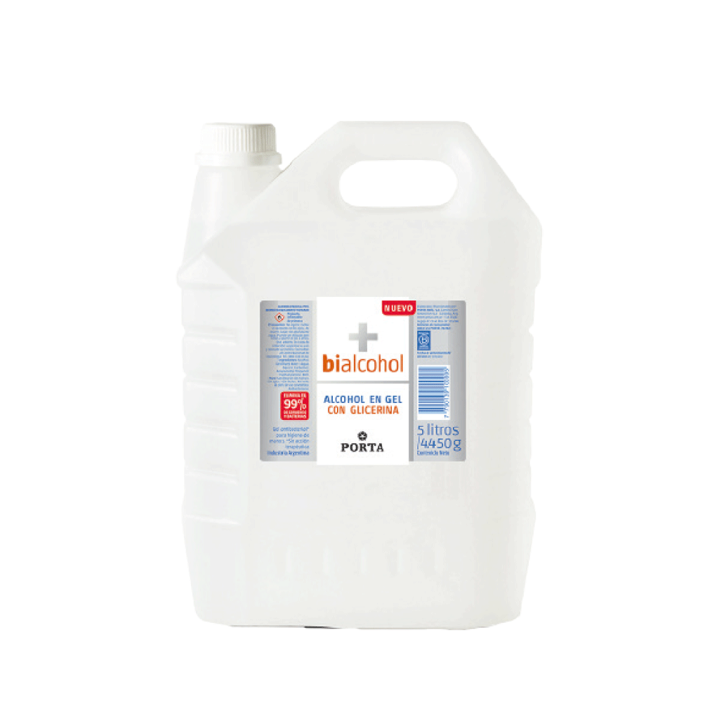 Alcohol en gel con glicerina, bidón x 5 litros. BIALCOHOL