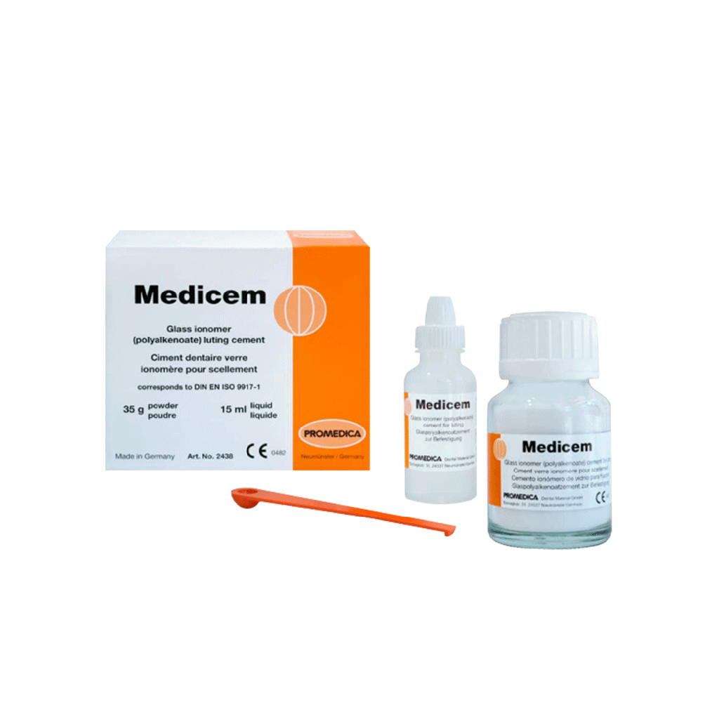 Cemento de fijación de ionómero de vidrio tipo 1, Avío 15gr + 10ml MEDICEM.  PROMEDICA