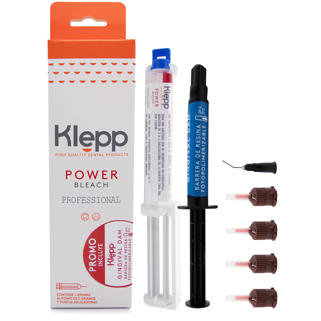 KIT Blanqueamiento POWER BLEACH 35% Professional, jer 5 gr. + Barrera Gingival 3ml. KLEPP