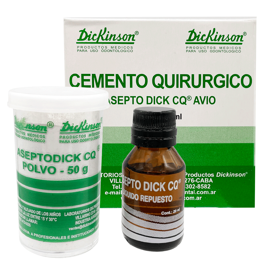 Cemento quirurgico, Avío: 50g + 20 ml. DICKINSON