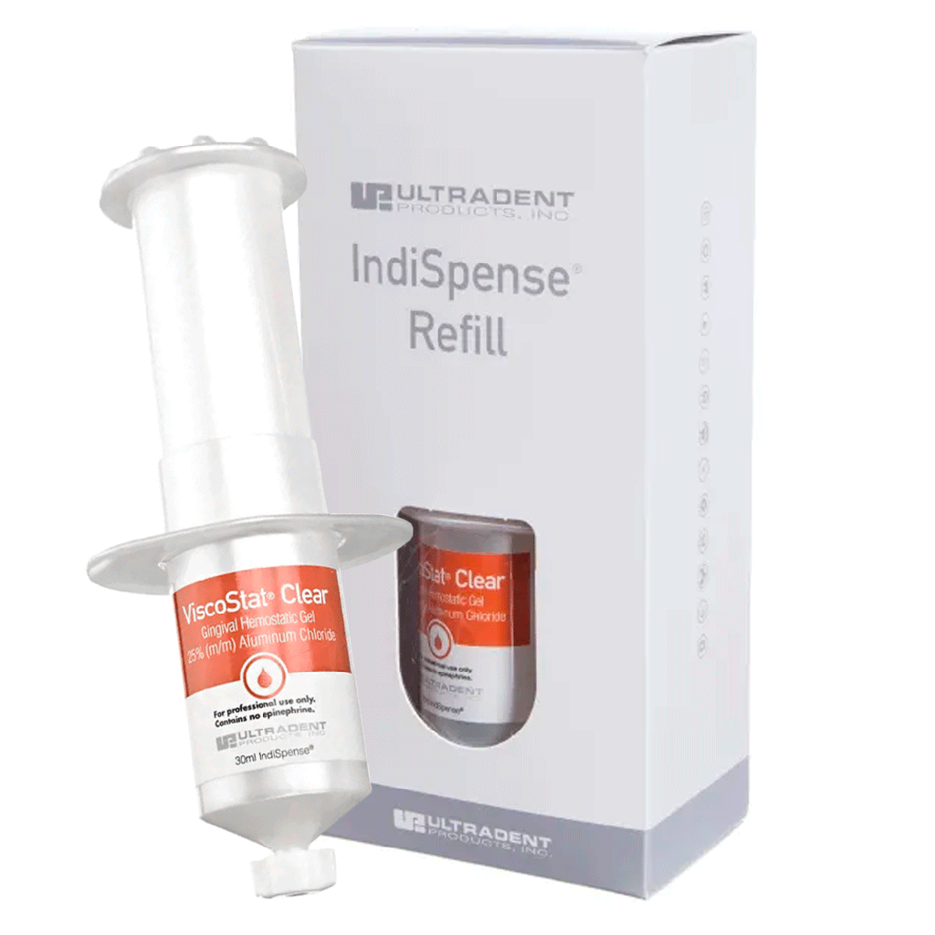 Solución hemostática transparente ViscoStat Clear en gel INDISPENSE, 1 jer. x 30ml. ULTRADENT