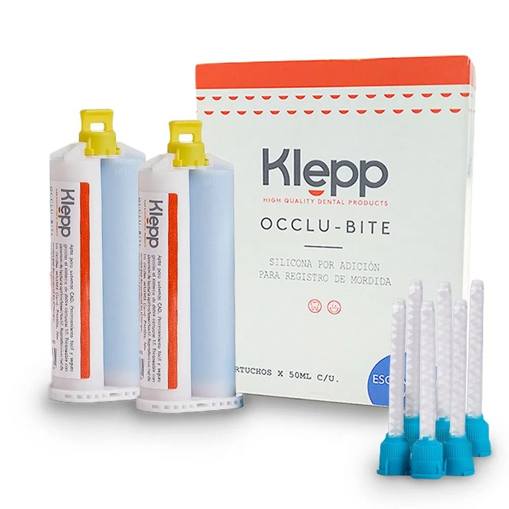 Silicona para registro de mordida OCCLU-BITE, 2 Cartuchos de 50ml. KLEPP