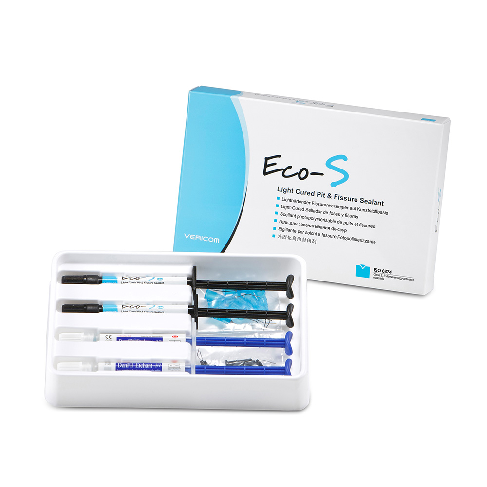 Kit Sellador de fosas y fisuras Eco-S (2 jer. Eco S x 1.2ml + 2 jer. Etch x 1.2ml). VERICOM