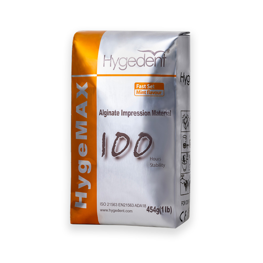 Alginato HYGEMAX, más de 100hs de estabilidad, x 454g. HYGEDENT