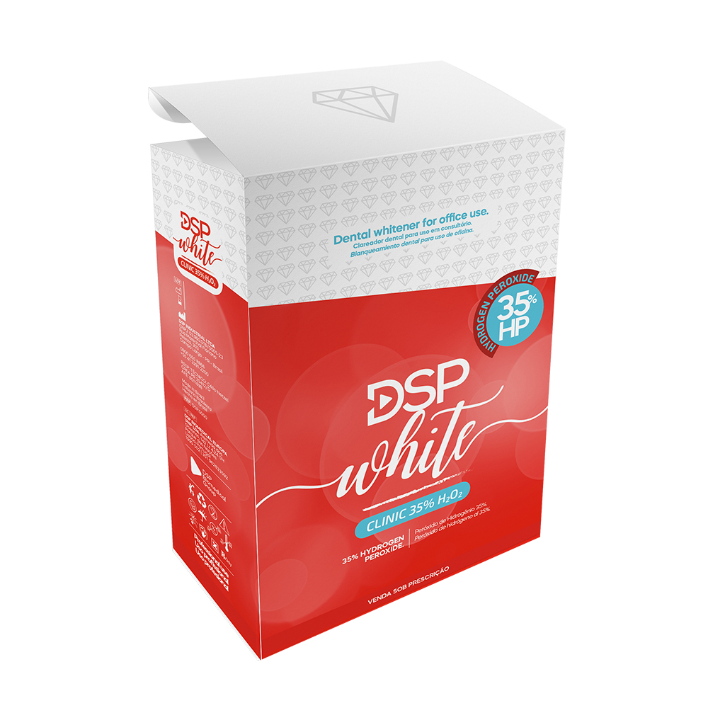 Blanqueamiento White Clinic PH 35%, Kit (PH x 15g, espesante x 5g, barrera Jer. x 2g, neutralizante x 10g, puntas y acces.) 3 a 6 pacientes. DSP