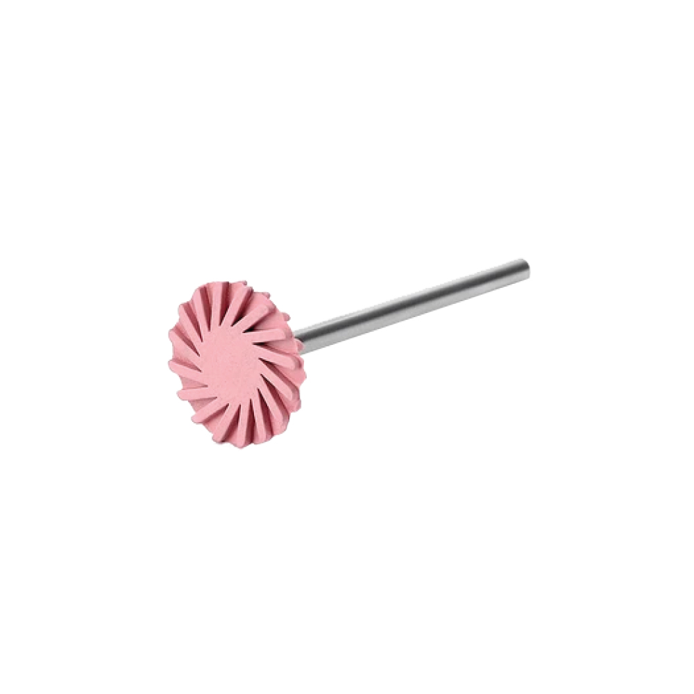 Goma diamantada Twist para pulido 60TW117 (Rosa), Ø17mm, montada PM. SYNDENT