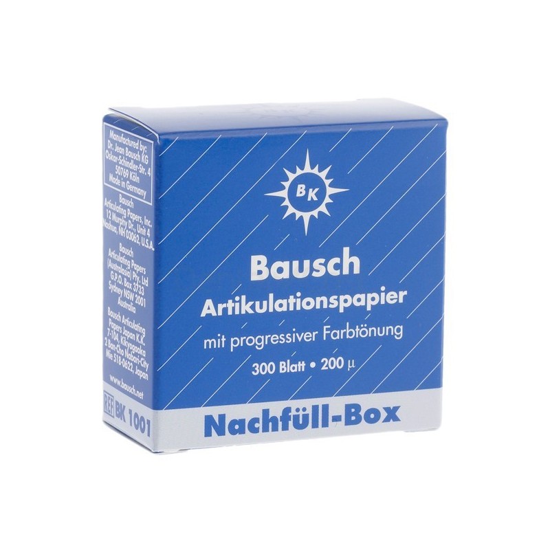 Papel de Articular Bk 1001 Azul x 300 hojas de 200 microns. BAUSCH