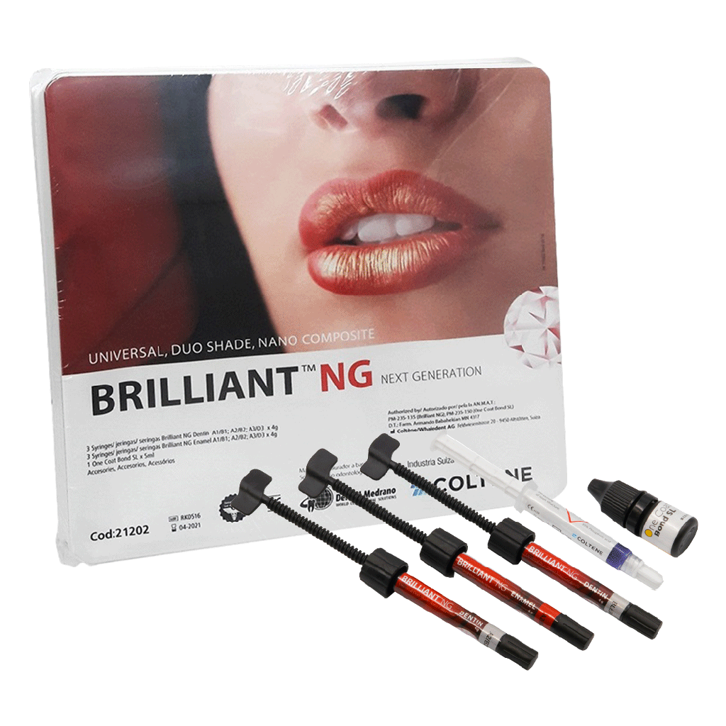 Kit composite Brilliant NG, nanoparticulado (esmalte + dentina), KIT S/GUÍA: 6 jer. + adhes. COLTENE