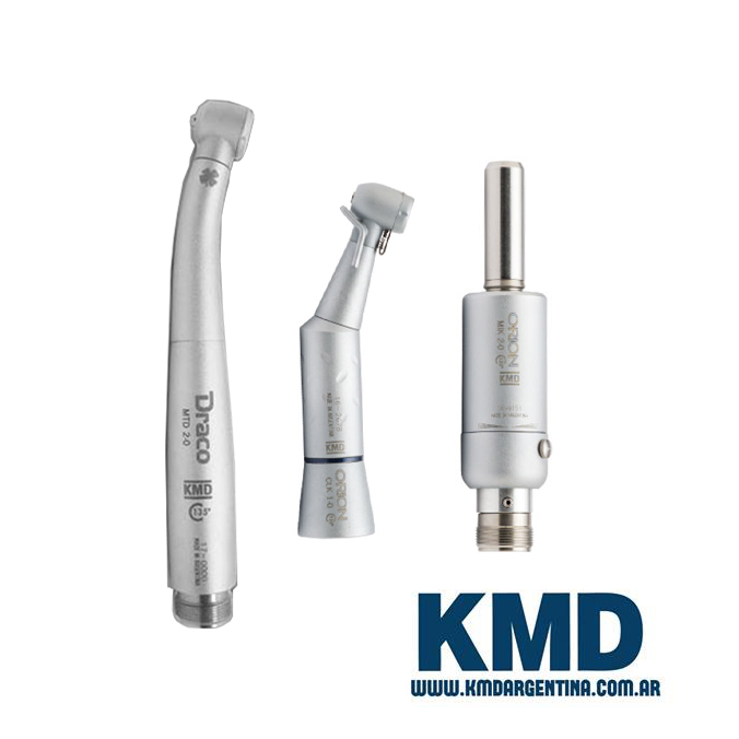 Kit DRACO, turbina + contra ángulo gatillo + micro motor neumatico. KMD