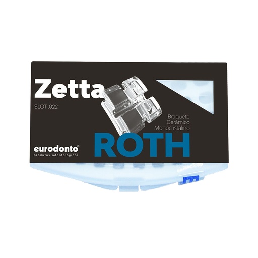 [C008250] Bracket de zafiro Zetta, super cristalino, Roth 0.22 c/hooks, caso x 20u. EURODONTO