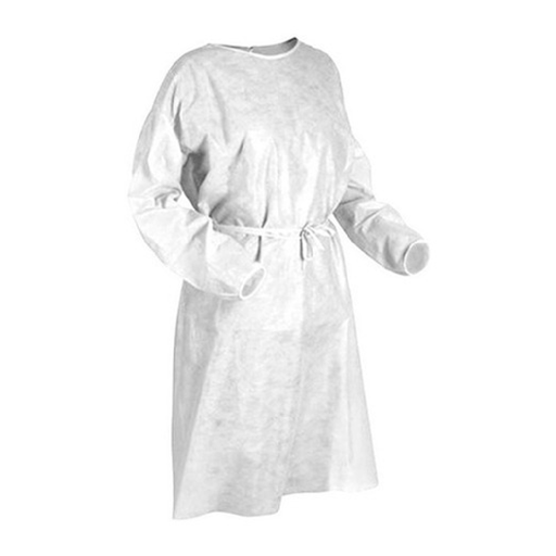 [C013321] Camisolin con puño elastico descartable Blanco x 30 gr, pack por 10u. INDU SET