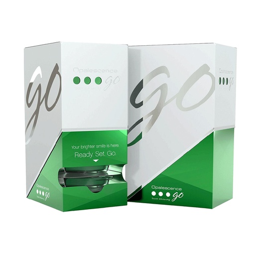 [C052928] Cubeta de blanqueamiento OPALESCENCE GO 10%, MENTA, Caja de 10 blisters, 20 cubetas (sup e inf). ULTRADENT