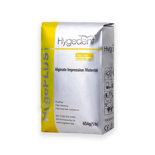 [C057467] Alginato ortodóntico (orthodontic) HYGEPLUS, x 454g. HYGEDENT