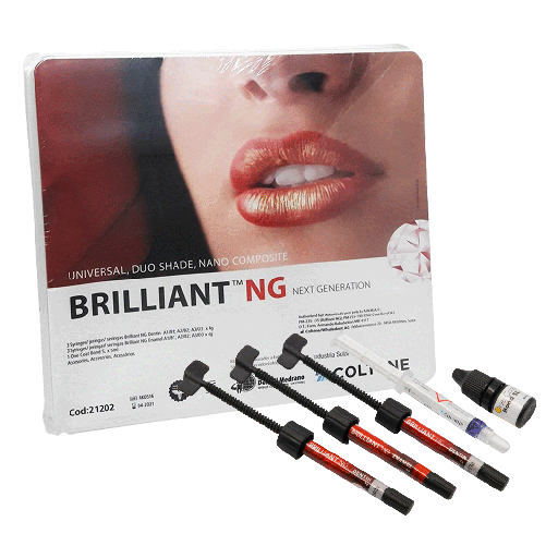 [C003694] Kit composite Brilliant NG, nanoparticulado (esmalte + dentina), KIT S/GUÍA: 6 jer. + adhes. COLTENE