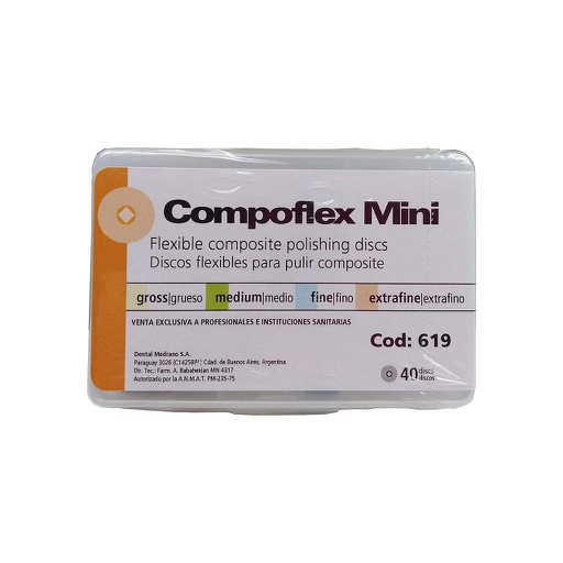 [C002732] Discos de lija Compoflex Mini, para pulido de composite, kit x 40u. DENSELL