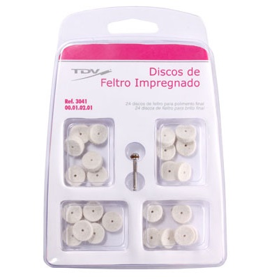 [C002730] Discos de fieltro Polimax, Kit x 24u + mandril. TDV